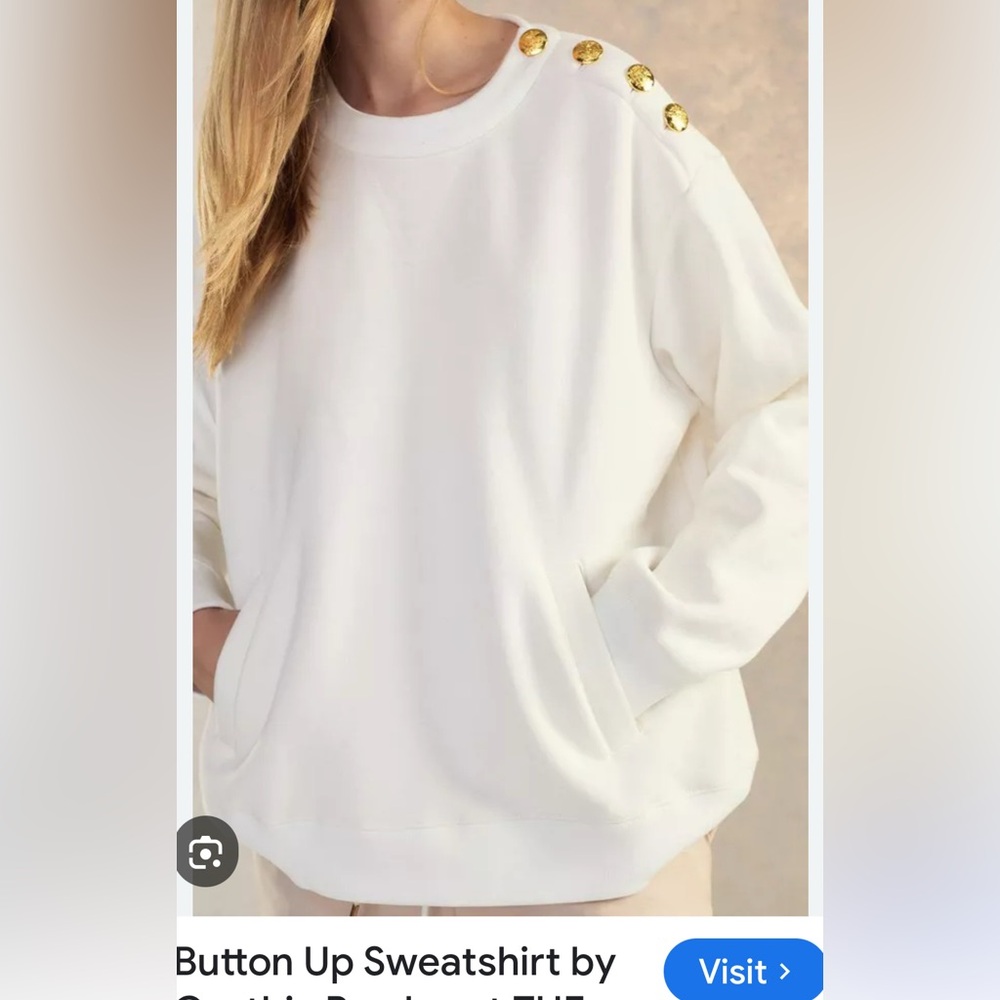 Cynthia Rowley Ivory Top with Metallic Accents size large